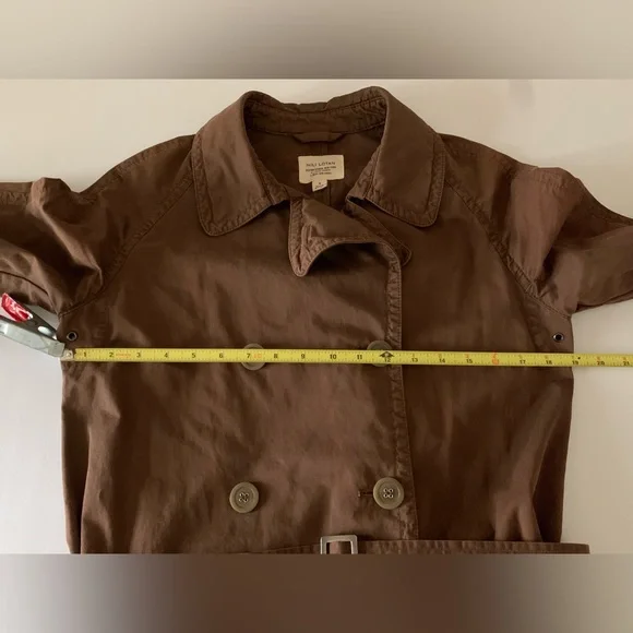 Nili Lotan Brown Cotton Trench Coat size 8 FITS size 4-6 - Picture 13 of 14